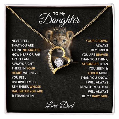 Daughter - Never Feel That You Are Alone - Forever Love Necklace