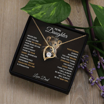 Daughter - Never Feel That You Are Alone - Forever Love Necklace