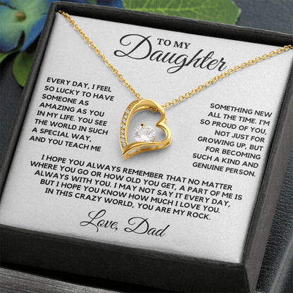 Daughter - Every day I feel so lucky to have someone as amazing as you in my life - Forever Love Necklace