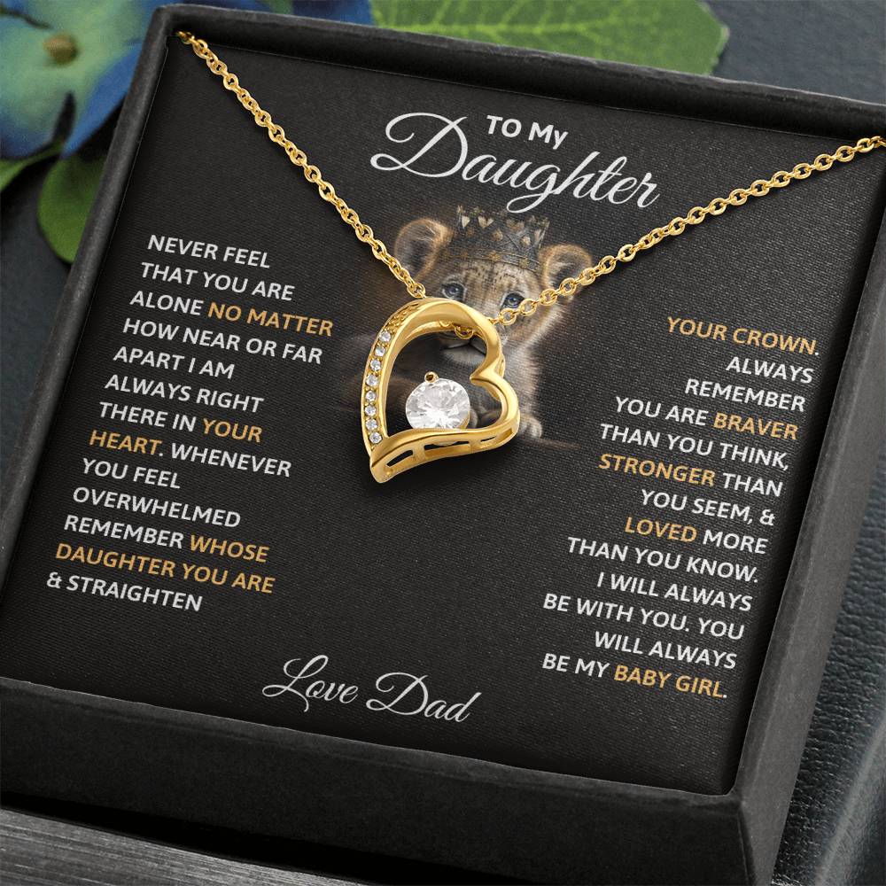 Daughter - Never Feel That You Are Alone - Forever Love Necklace