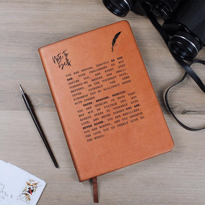 Personalized Leather Journal - You Are Enough, Self-Care Notebook, Motivational Gift, Mental Health Journal, Encouragement Gift