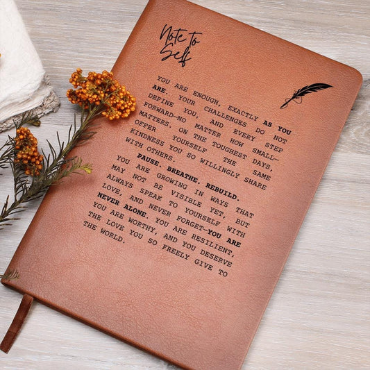 Personalized Leather Journal - You Are Enough, Self-Care Notebook, Motivational Gift, Mental Health Journal, Encouragement Gift
